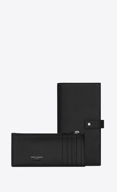 SAINT LAURENT Sac de jour SLG Man SAC DE JOUR long wallet in black grained leather b_V4